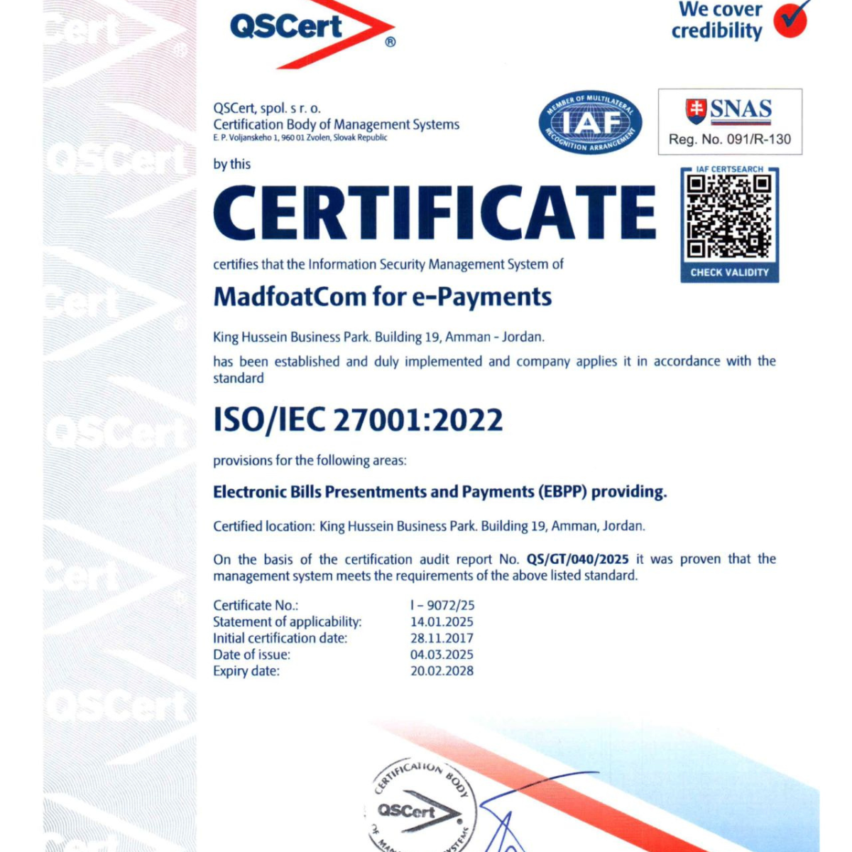 MadfoatCom Achieves ISO Certification for 2025, Reinforcing Commitment to Cybersecurity Excellence